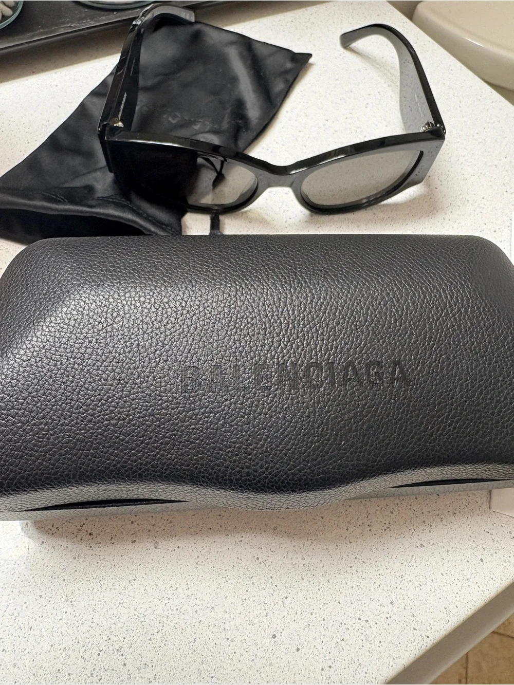 Balenciaga Black Cat-Eye Sunglasses